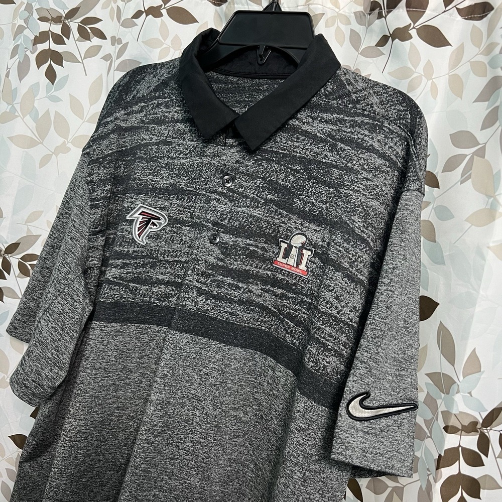Nike ATLANTA FALCONS Coaches Golf Polo Shirt Mens Large NFL  Super Bowl On Field